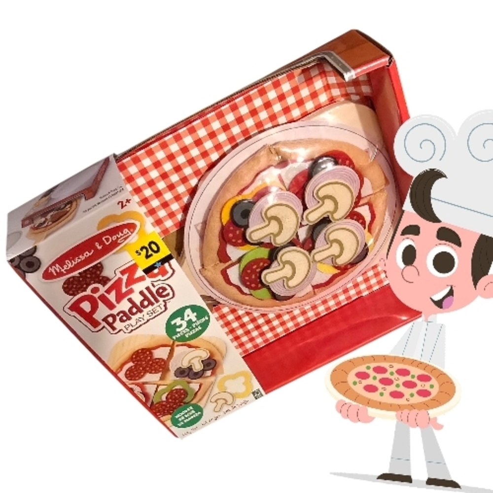 Melissa & Doug Pizza Paddle Play Set - Colorful Play Food